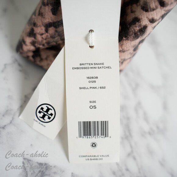 NWT Tory Burch Britten Snake Embossed Mini Satchel Crossbody & Zip Card Case SET - Picture 9 of 14